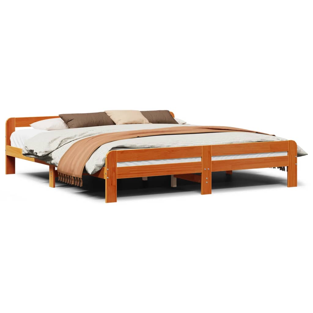 Bedframe zonder matras massief grenenhout wasbruin 180x200 cm Bedden & bedframes | Creëer jouw Trendy Thuis | Gratis bezorgd & Retour | Trendy.nl