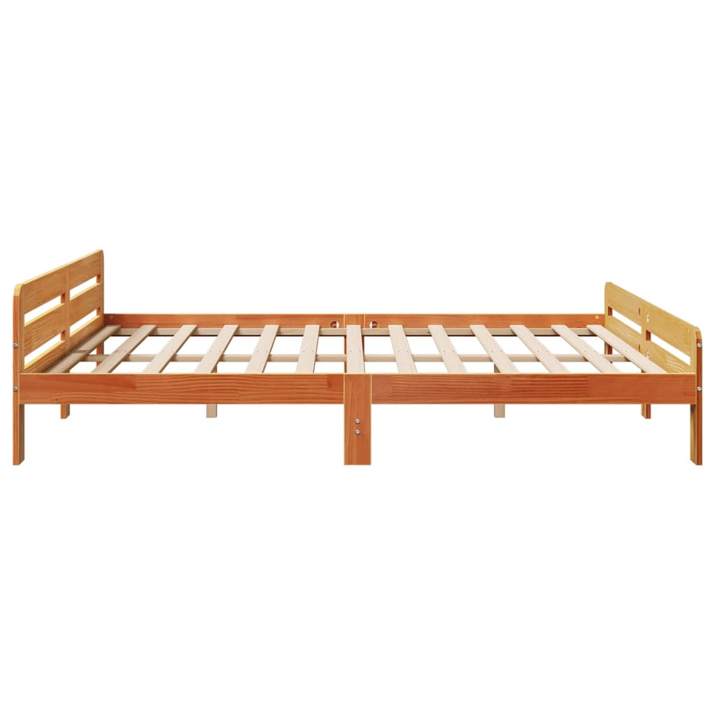 Bedframe zonder matras massief grenenhout wasbruin 180x200 cm Bedden & bedframes | Creëer jouw Trendy Thuis | Gratis bezorgd & Retour | Trendy.nl