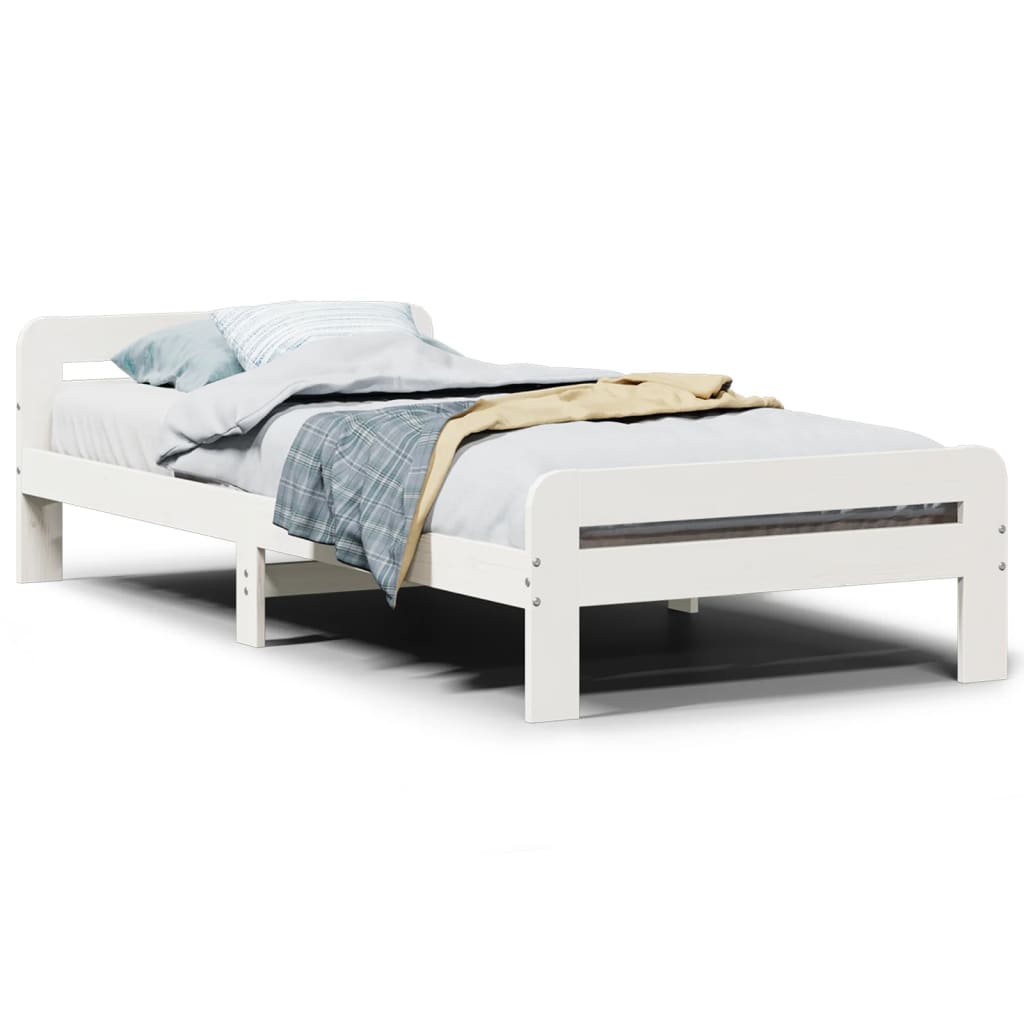 Bedframe zonder matras massief grenenhout wit 140x200 cm Bedden & bedframes | Creëer jouw Trendy Thuis | Gratis bezorgd & Retour | Trendy.nl