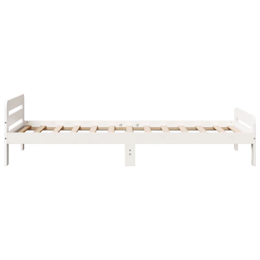 Bedframe zonder matras massief grenenhout wit 140x200 cm Bedden & bedframes | Creëer jouw Trendy Thuis | Gratis bezorgd & Retour | Trendy.nl