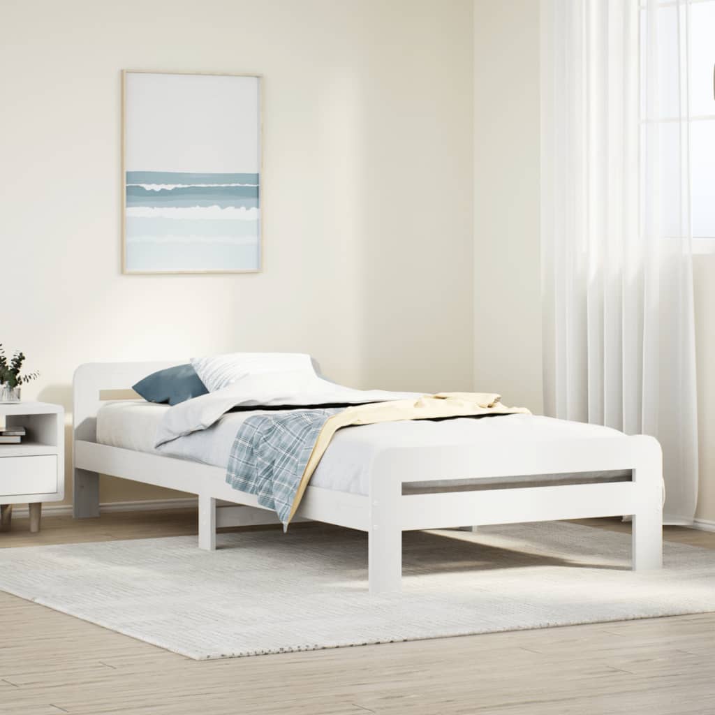 Bedframe zonder matras massief grenenhout wit 140x200 cm Bedden & bedframes | Creëer jouw Trendy Thuis | Gratis bezorgd & Retour | Trendy.nl