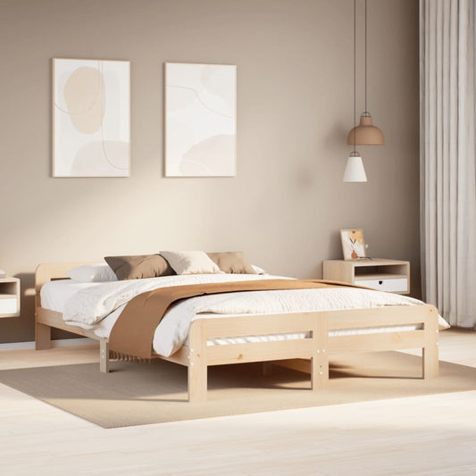 Bedframe zonder matras massief grenenhout 140x190 cm Bedden & bedframes | Creëer jouw Trendy Thuis | Gratis bezorgd & Retour | Trendy.nl