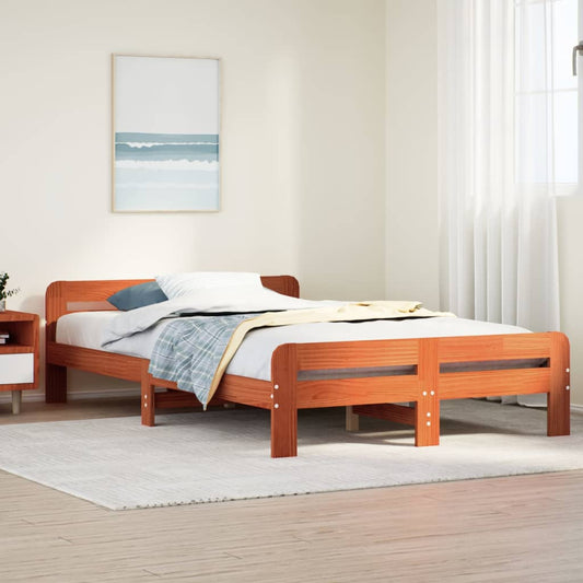 Bedframe zonder matras massief grenenhout wasbruin 120x190 cm Bedden & bedframes | Creëer jouw Trendy Thuis | Gratis bezorgd & Retour | Trendy.nl