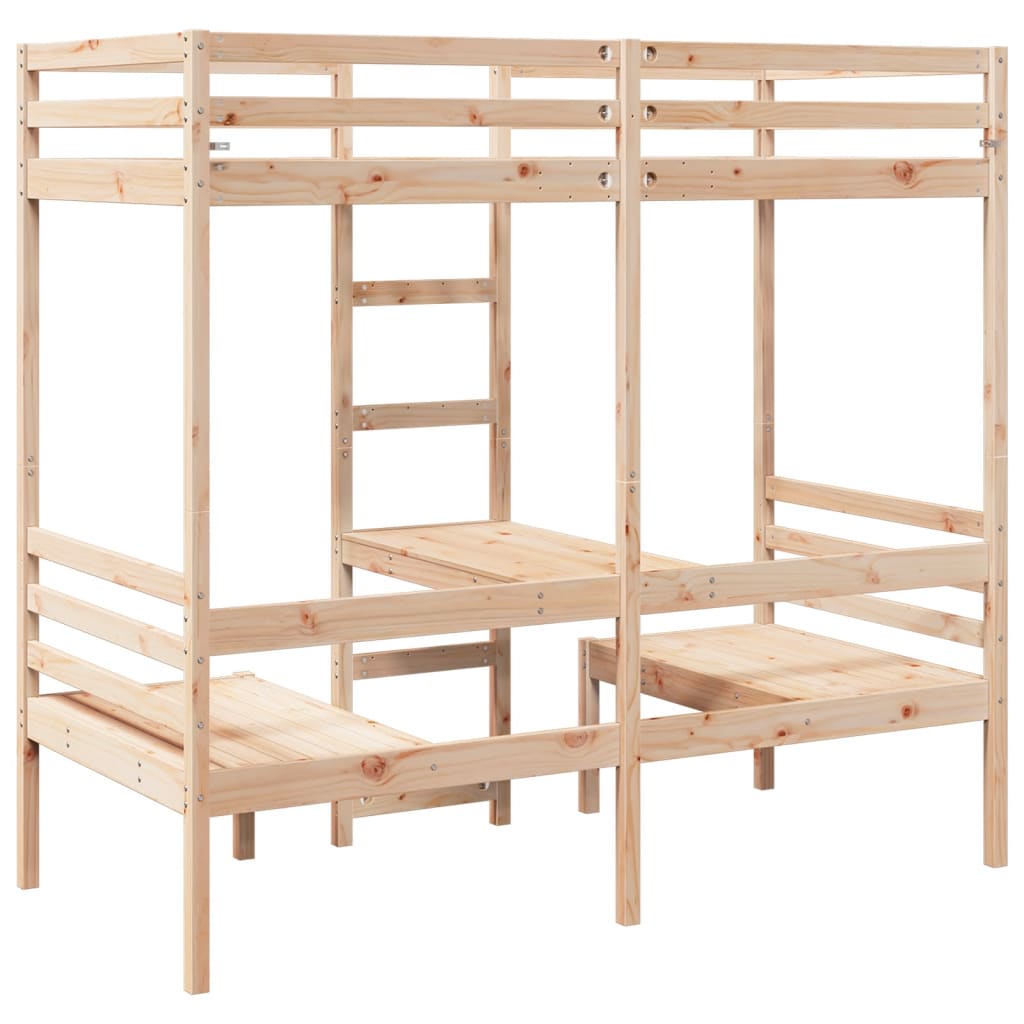 Hoogslaper met bureau en stoelen massief grenenhout 90x200cm Bedden & bedframes | Creëer jouw Trendy Thuis | Gratis bezorgd & Retour | Trendy.nl