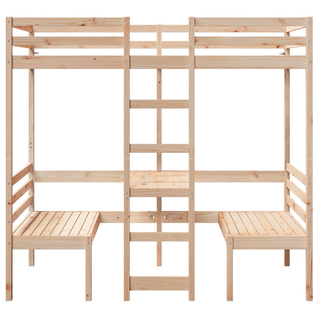 Hoogslaper met bureau en stoelen massief grenenhout 80x200cm Bedden & bedframes | Creëer jouw Trendy Thuis | Gratis bezorgd & Retour | Trendy.nl