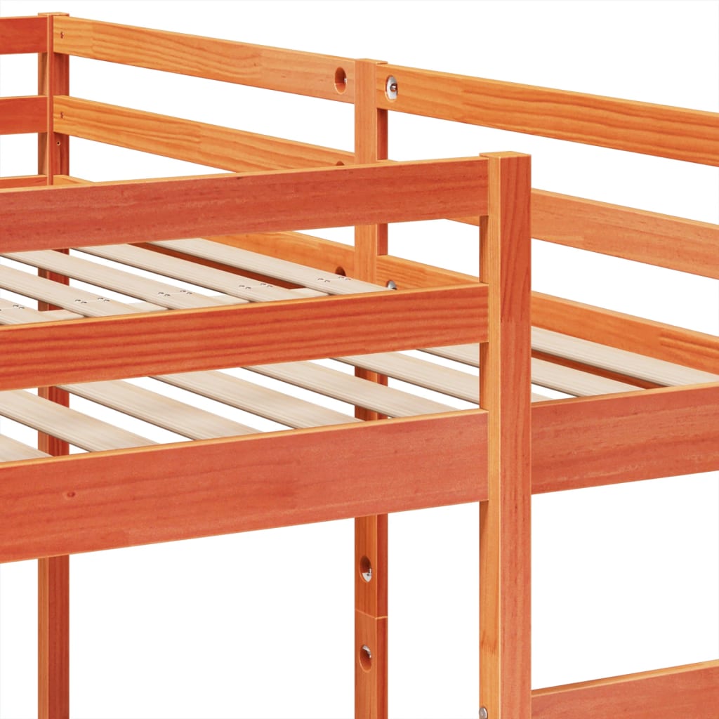 Stapelbed 3-voudig grenenhout wasbruin 140x200/70x140 cm Bedden & bedframes | Creëer jouw Trendy Thuis | Gratis bezorgd & Retour | Trendy.nl