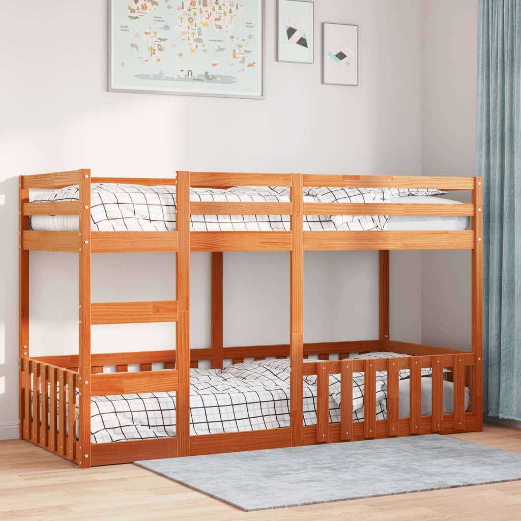 Stapelbed massief grenenhout wasbruin 80x200 cm Bedden & bedframes | Creëer jouw Trendy Thuis | Gratis bezorgd & Retour | Trendy.nl