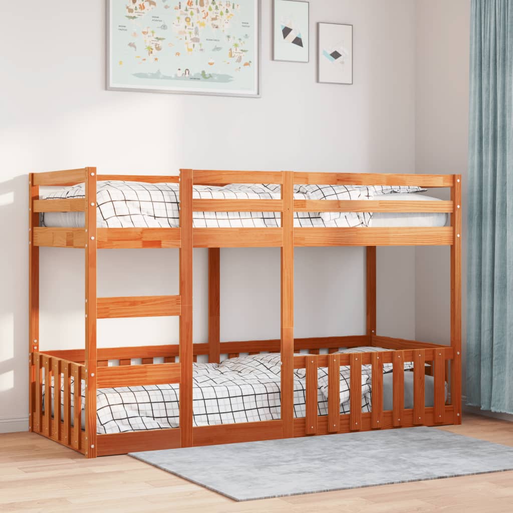 Stapelbed massief grenenhout wasbruin 90x190 cm Bedden & bedframes | Creëer jouw Trendy Thuis | Gratis bezorgd & Retour | Trendy.nl