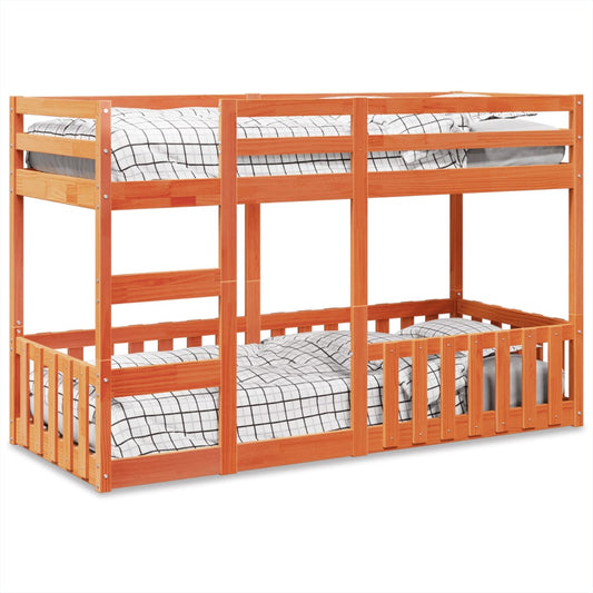 Stapelbed massief grenenhout wasbruin 90x190 cm Bedden & bedframes | Creëer jouw Trendy Thuis | Gratis bezorgd & Retour | Trendy.nl