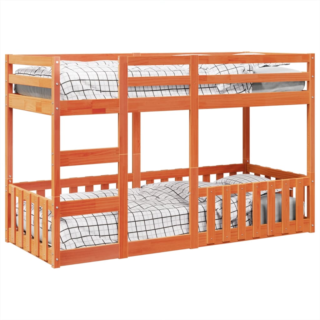 Stapelbed massief grenenhout wasbruin 75x190 cm Bedden & bedframes | Creëer jouw Trendy Thuis | Gratis bezorgd & Retour | Trendy.nl