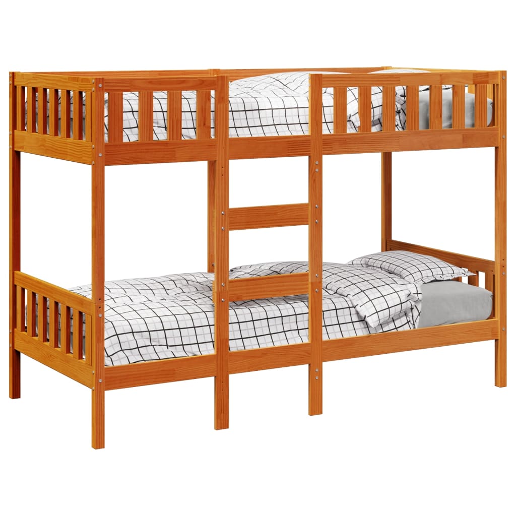 Stapelbed massief grenenhout wasbruin 80x200 cm Bedden & bedframes | Creëer jouw Trendy Thuis | Gratis bezorgd & Retour | Trendy.nl