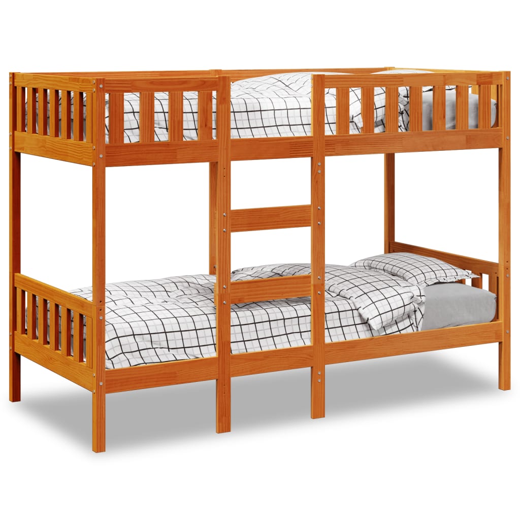 Stapelbed massief grenenhout wasbruin 80x200 cm Bedden & bedframes | Creëer jouw Trendy Thuis | Gratis bezorgd & Retour | Trendy.nl