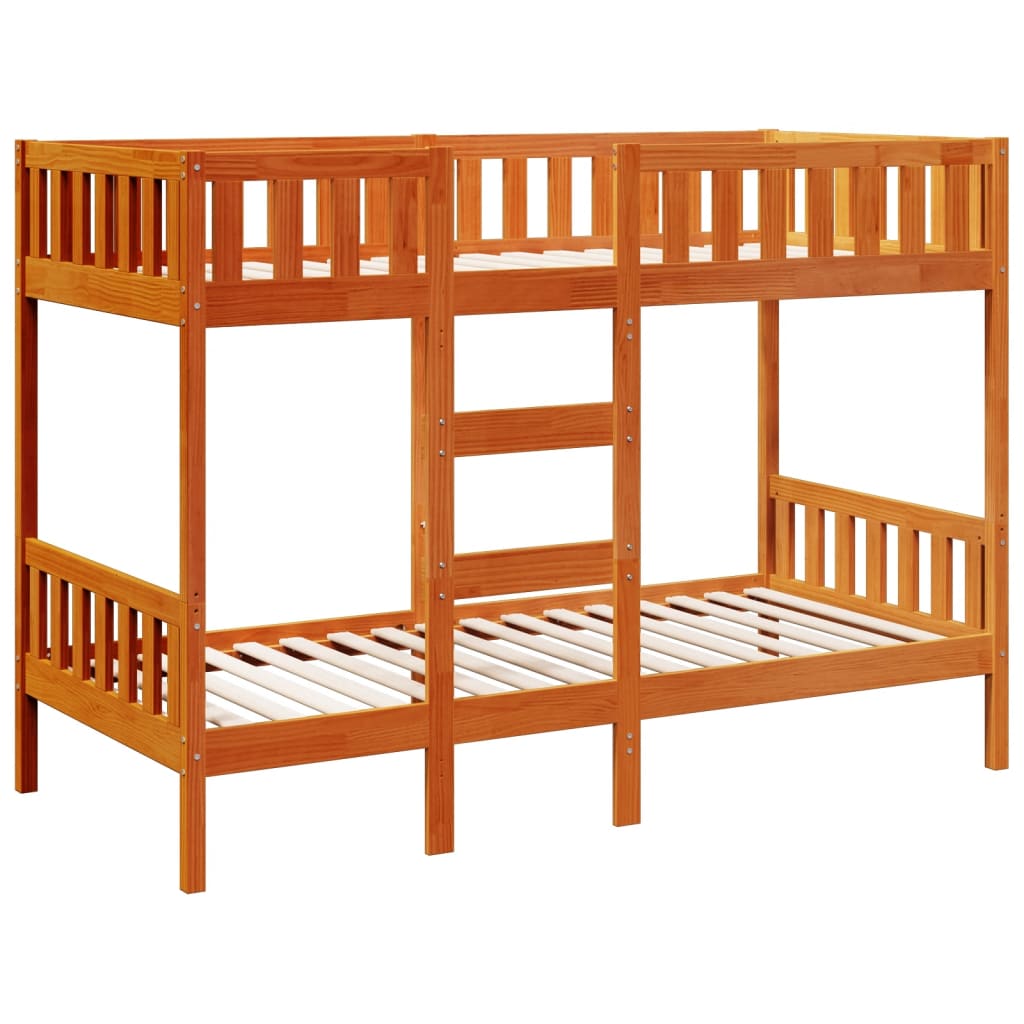 Stapelbed massief grenenhout wasbruin 90x190 cm Bedden & bedframes | Creëer jouw Trendy Thuis | Gratis bezorgd & Retour | Trendy.nl