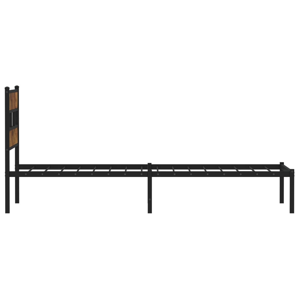 Bedframe zonder matras metaal gerookt eikenkleurig 90x190 cm Bedden & bedframes | Creëer jouw Trendy Thuis | Gratis bezorgd & Retour | Trendy.nl