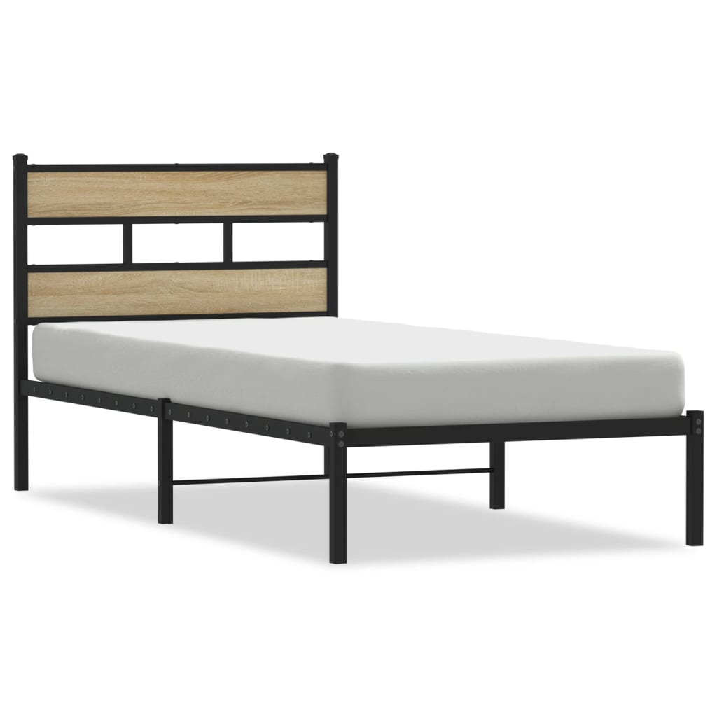 Bedframe zonder matras metaal sonoma eikenkleurig 90x190 cm Bedden & bedframes | Creëer jouw Trendy Thuis | Gratis bezorgd & Retour | Trendy.nl