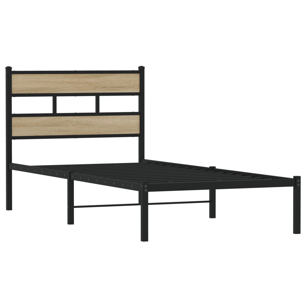 Bedframe zonder matras metaal sonoma eikenkleurig 90x190 cm Bedden & bedframes | Creëer jouw Trendy Thuis | Gratis bezorgd & Retour | Trendy.nl