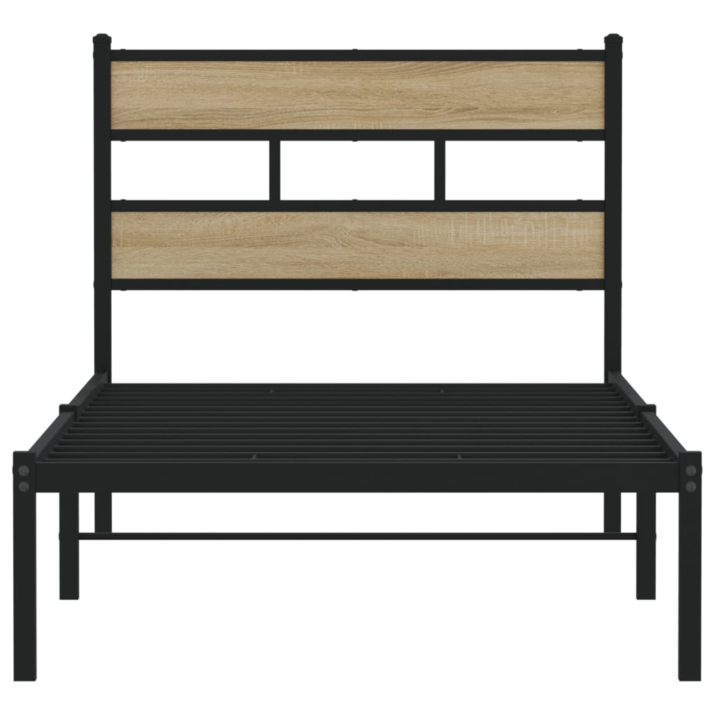 Bedframe zonder matras metaal sonoma eikenkleurig 90x190 cm Bedden & bedframes | Creëer jouw Trendy Thuis | Gratis bezorgd & Retour | Trendy.nl