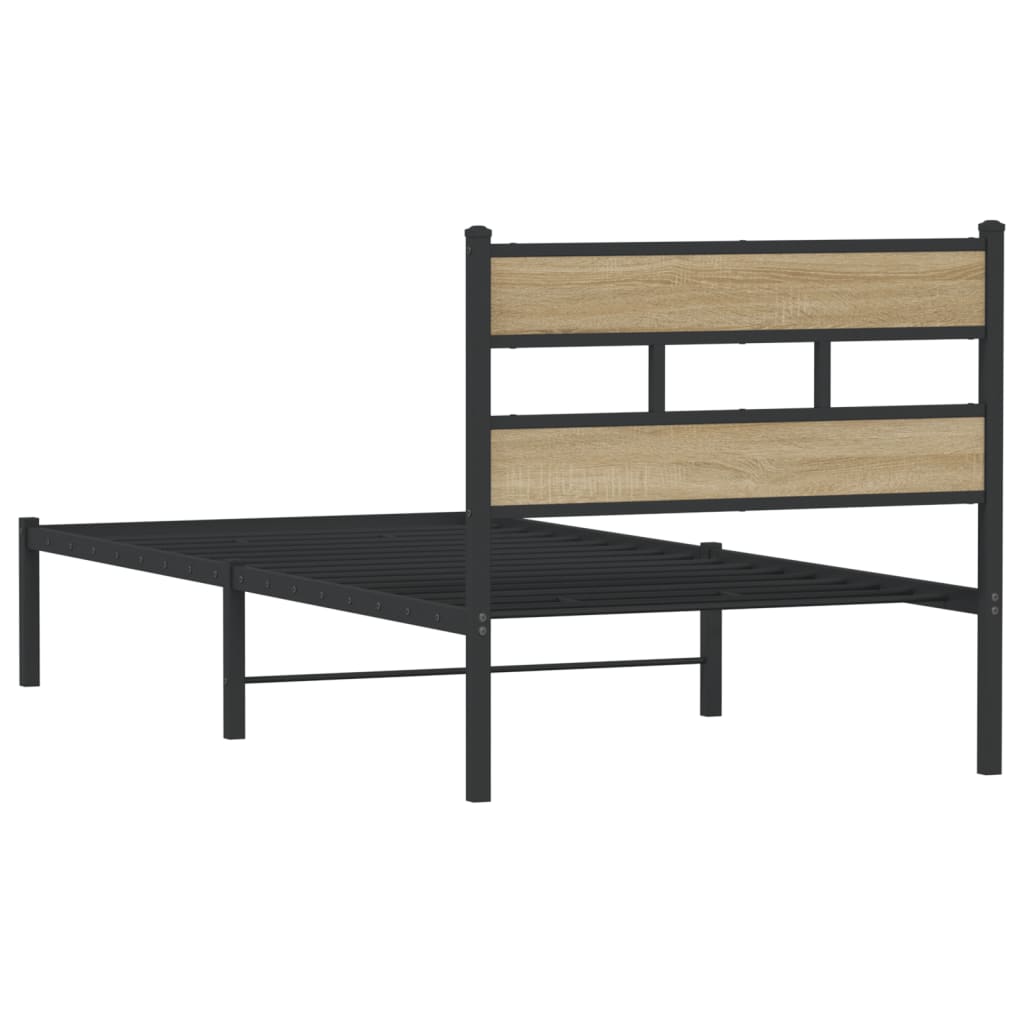 Bedframe zonder matras metaal sonoma eikenkleurig 90x190 cm Bedden & bedframes | Creëer jouw Trendy Thuis | Gratis bezorgd & Retour | Trendy.nl