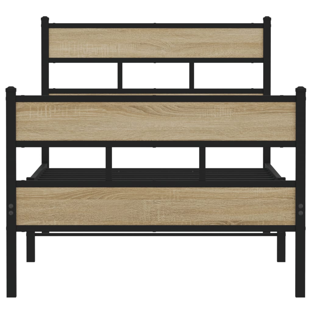 Bedframe zonder matras metaal sonoma eikenkleurig 90x190 cm Bedden & bedframes | Creëer jouw Trendy Thuis | Gratis bezorgd & Retour | Trendy.nl