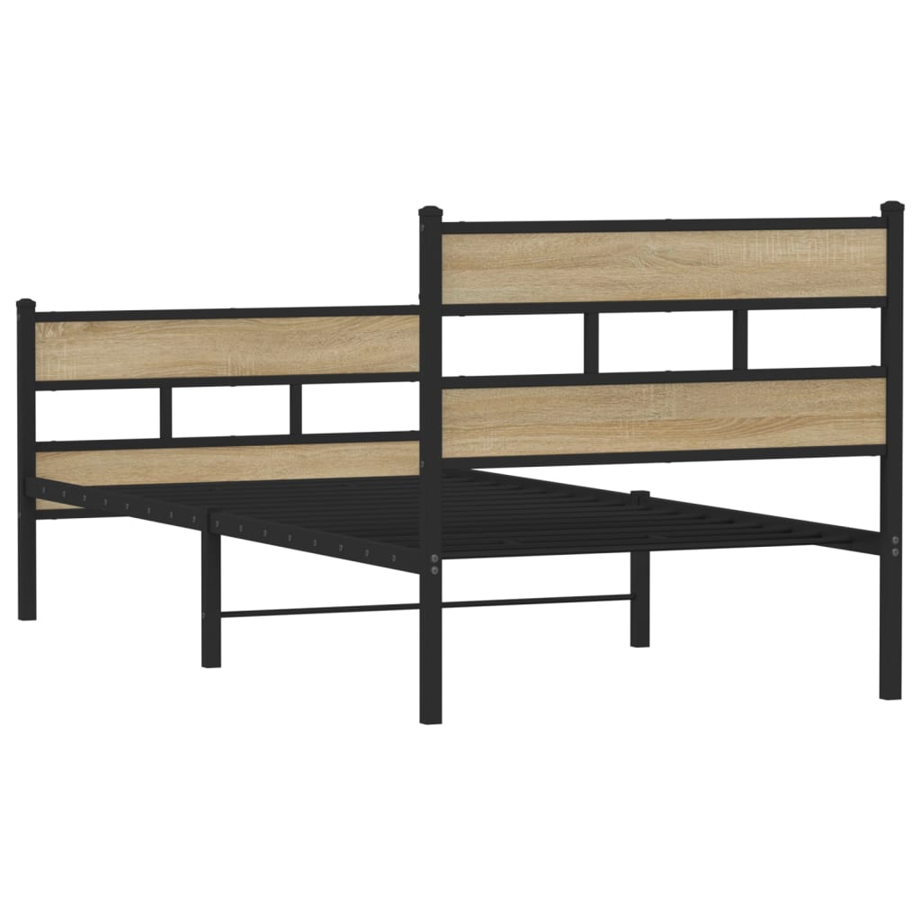 Bedframe zonder matras metaal sonoma eikenkleurig 90x190 cm Bedden & bedframes | Creëer jouw Trendy Thuis | Gratis bezorgd & Retour | Trendy.nl