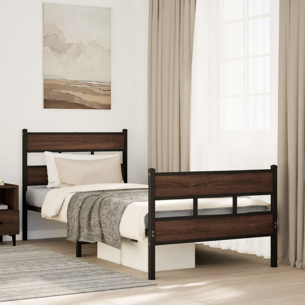 Bedframe met hoofdbord en voetbord zonder matras 90x190 cm Bedden & bedframes | Creëer jouw Trendy Thuis | Gratis bezorgd & Retour | Trendy.nl