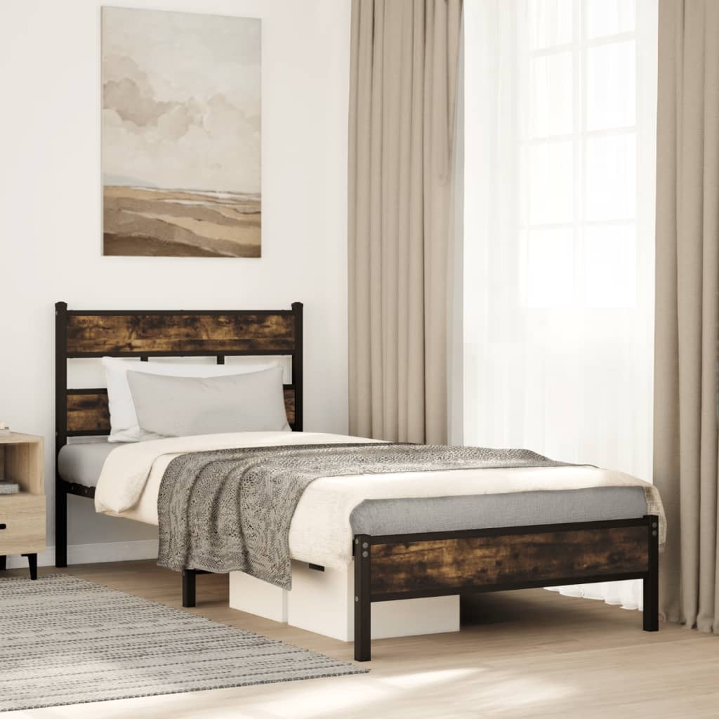 Bedframe met hoofdbord zonder matras sonoma eiken 90x190 cm Bedden & bedframes | Creëer jouw Trendy Thuis | Gratis bezorgd & Retour | Trendy.nl