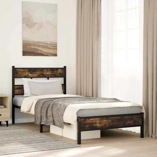 Bedframe met hoofdbord zonder matras sonoma eiken 100x190 cm Bedden & bedframes | Creëer jouw Trendy Thuis | Gratis bezorgd & Retour | Trendy.nl