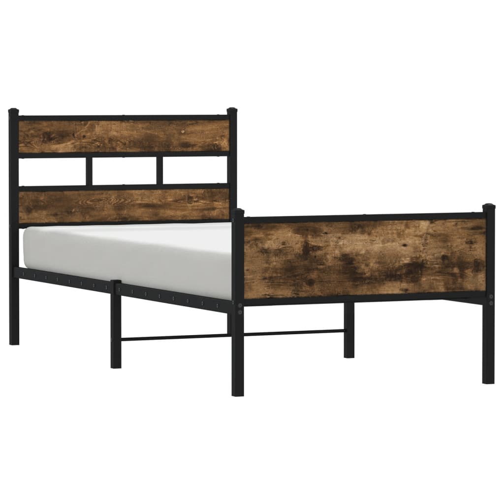 Bedframe zonder matras hout gerookt eikenkleurig 90x190 cm Bedden & bedframes | Creëer jouw Trendy Thuis | Gratis bezorgd & Retour | Trendy.nl