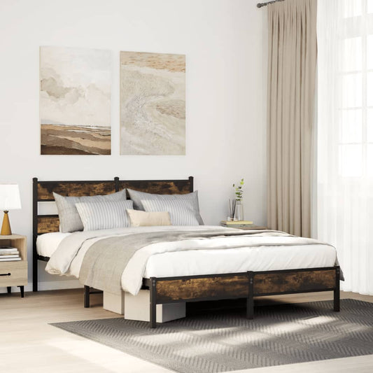 Bedframe zonder matras hout gerookt eikenkleurig 90x190 cm Bedden & bedframes | Creëer jouw Trendy Thuis | Gratis bezorgd & Retour | Trendy.nl