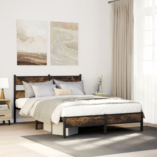 Bedframe zonder matras hout gerookt eikenkleurig 100x190 cm Bedden & bedframes | Creëer jouw Trendy Thuis | Gratis bezorgd & Retour | Trendy.nl