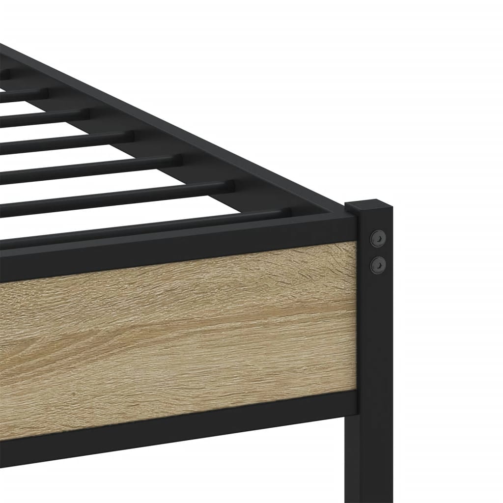 Bedframe zonder matras metaal sonoma eikenkleurig 90x190 cm