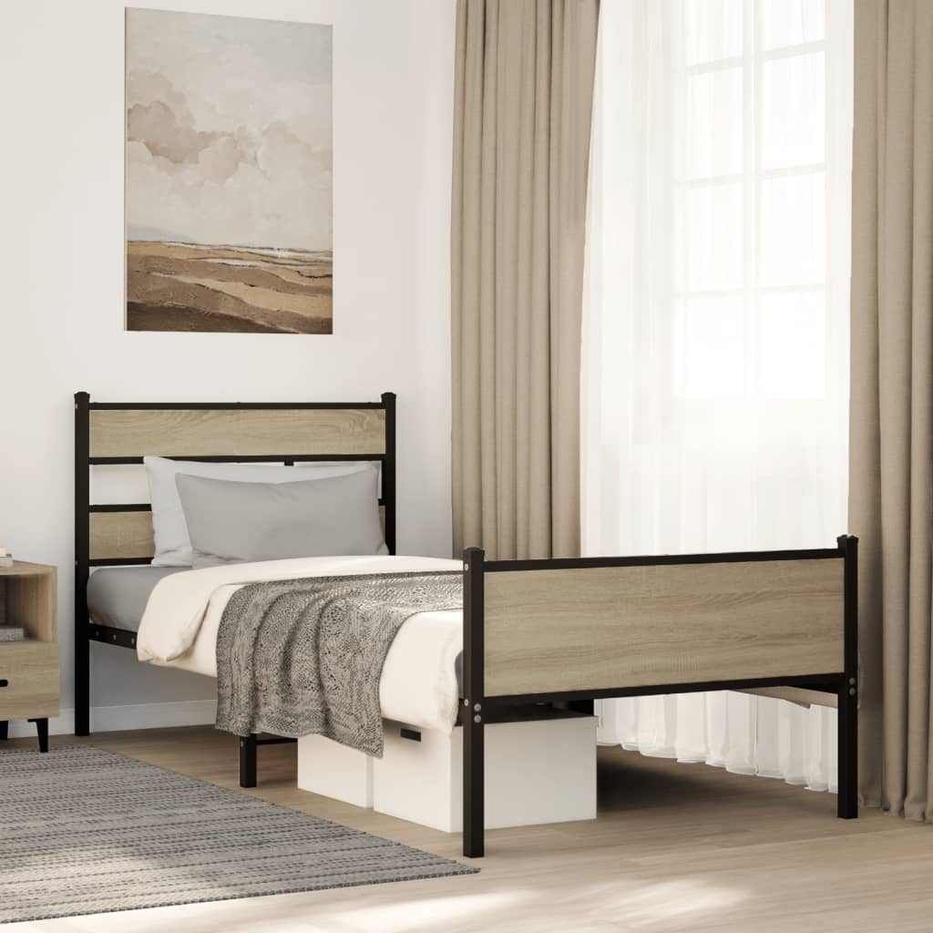 Bedframe zonder matras hout sonoma eikenkleurig 90x190 cm Bedden & bedframes | Creëer jouw Trendy Thuis | Gratis bezorgd & Retour | Trendy.nl