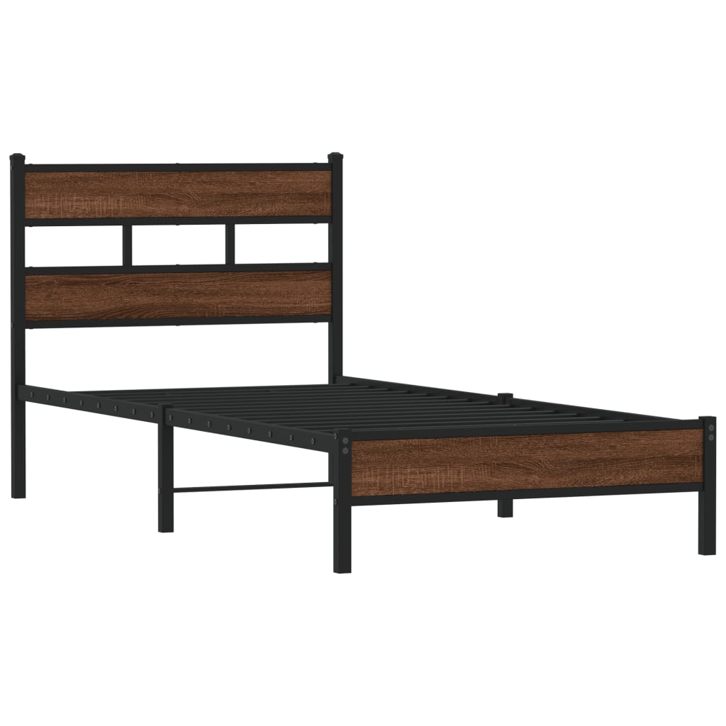 Bedframe zonder matras bewerkt hout bruin eikenkleur 90x190 cm