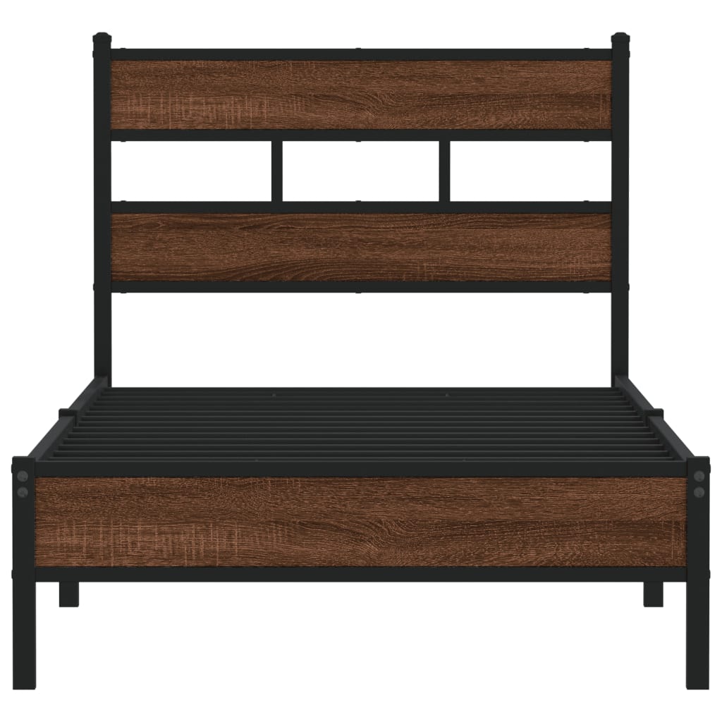 Bedframe zonder matras bewerkt hout bruin eikenkleur 90x190 cm