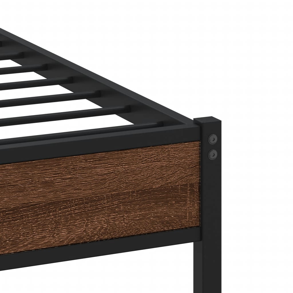 Bedframe zonder matras bewerkt hout bruin eikenkleur 90x190 cm