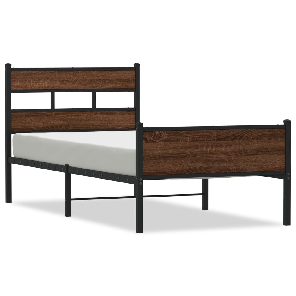 Bedframe zonder matras bewerkt hout bruin eikenkleur 90x190 cm