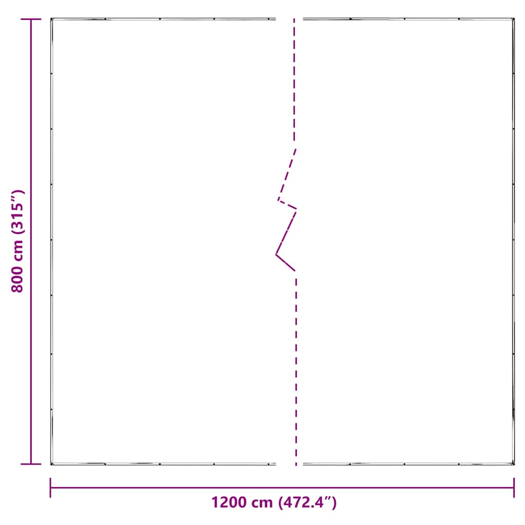 Doorzichtig zeildoek met zeilringen 8x12 m polyethyleen