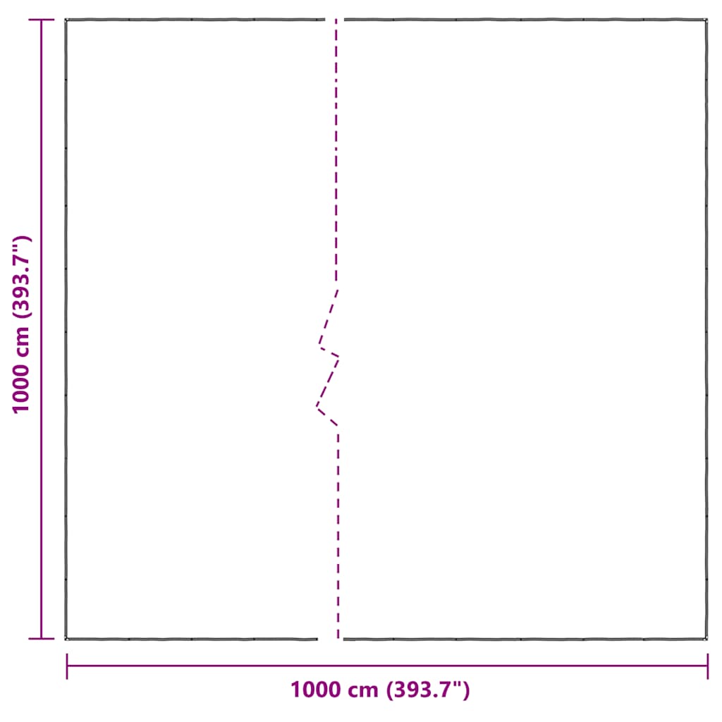 Doorzichtig zeildoek met zeilringen 10x10 m polyethyleen