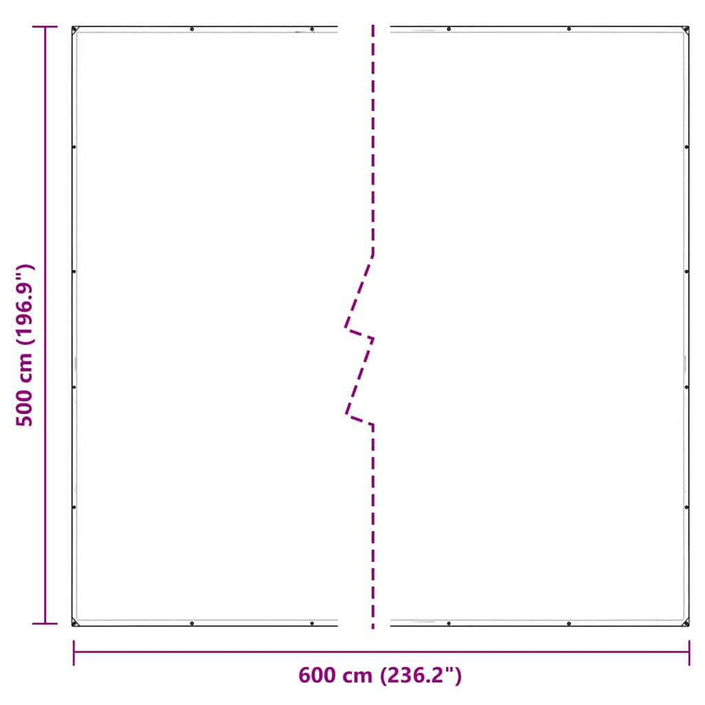 Doorzichtig zeildoek met zeilringen 5x6 m PVC