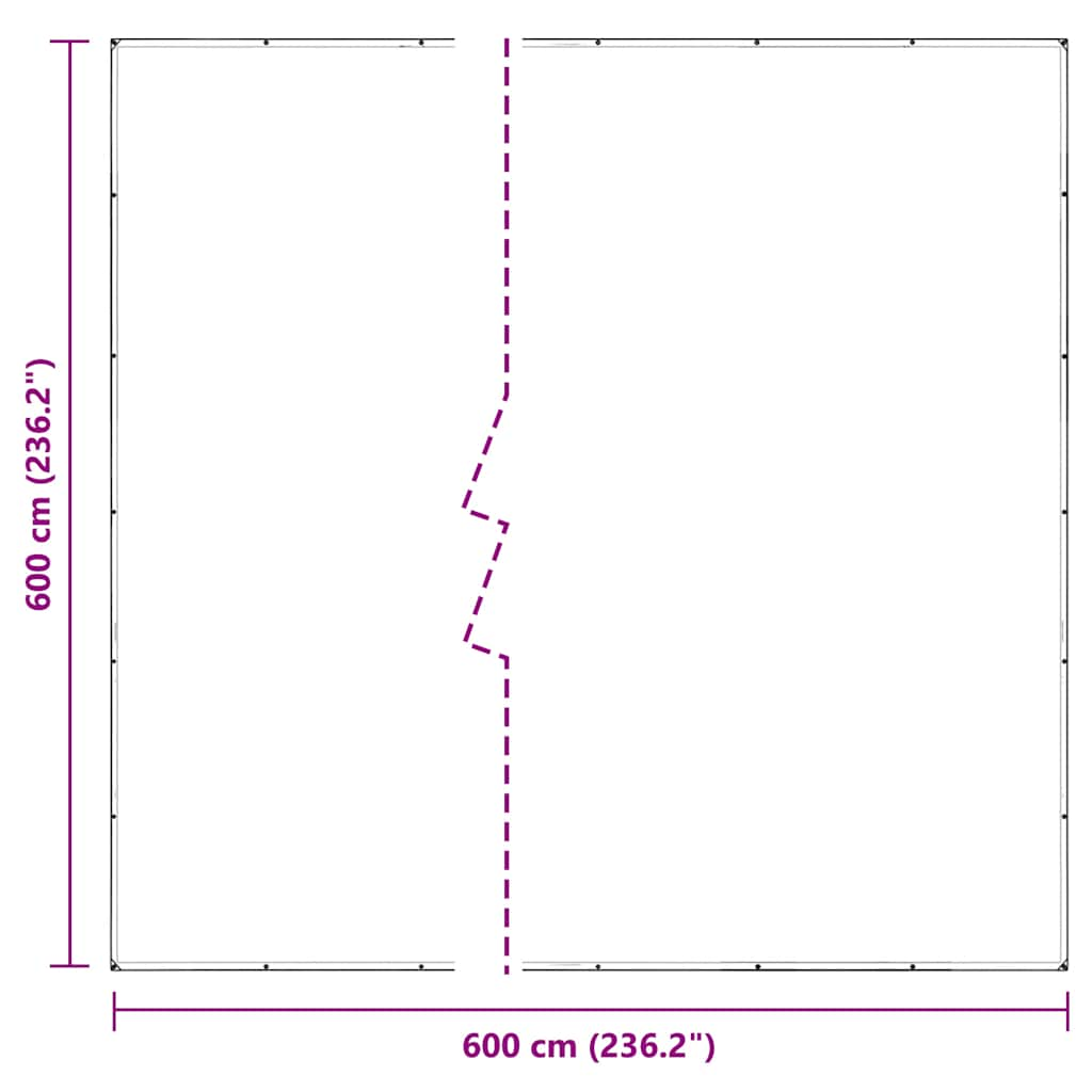 Doorzichtig zeildoek met zeilringen 6x6 m PVC