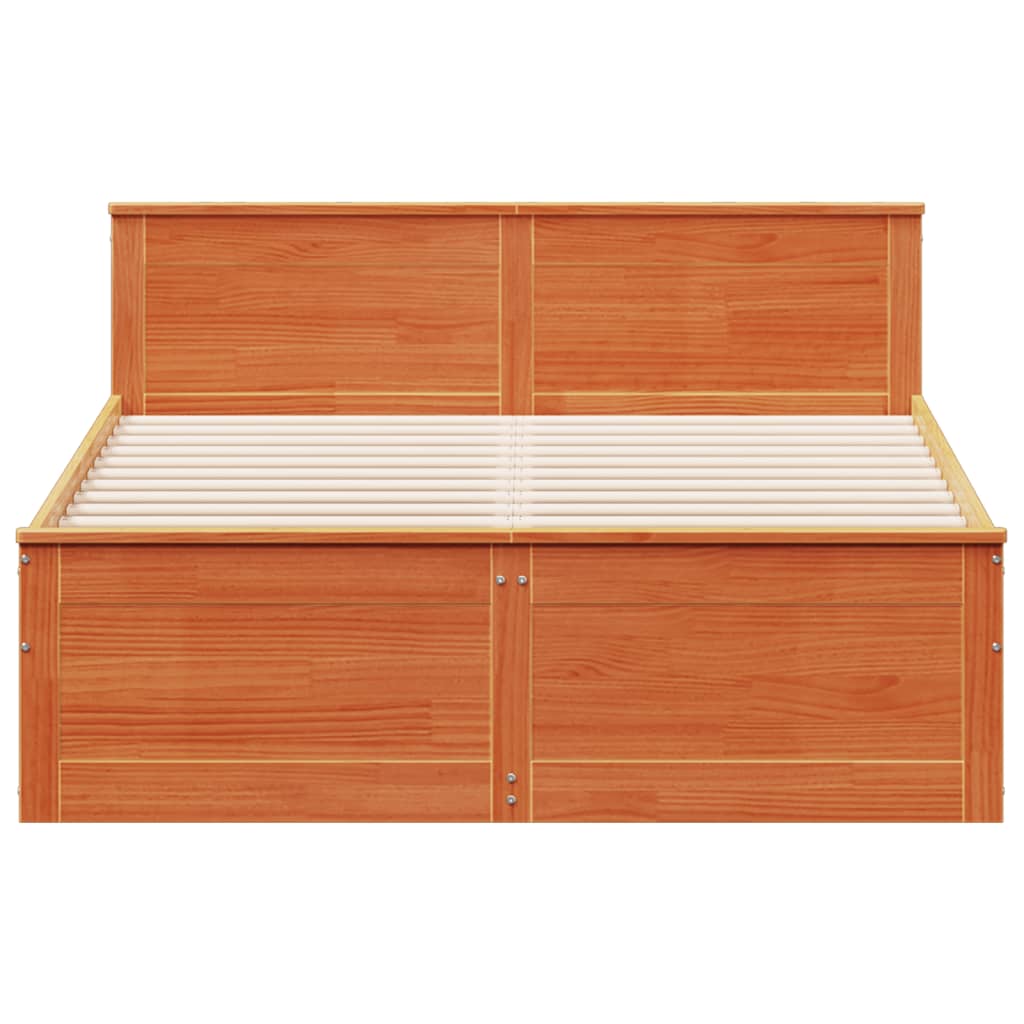 Bedframe zonder matras met hoofdbord hout wasbruin 160x200 cm Bedden & bedframes | Creëer jouw Trendy Thuis | Gratis bezorgd & Retour | Trendy.nl