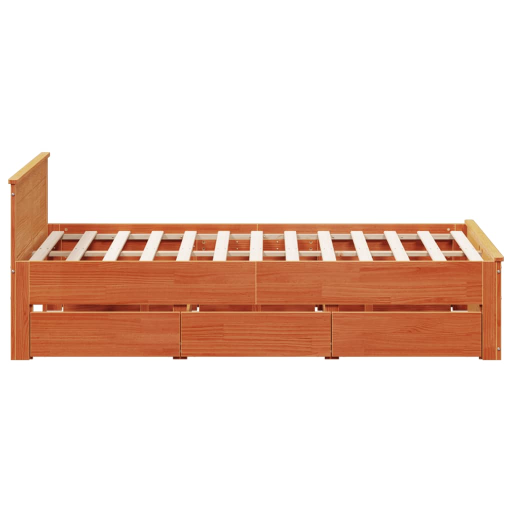 Bedframe zonder matras met hoofdbord hout wasbruin 160x200 cm Bedden & bedframes | Creëer jouw Trendy Thuis | Gratis bezorgd & Retour | Trendy.nl