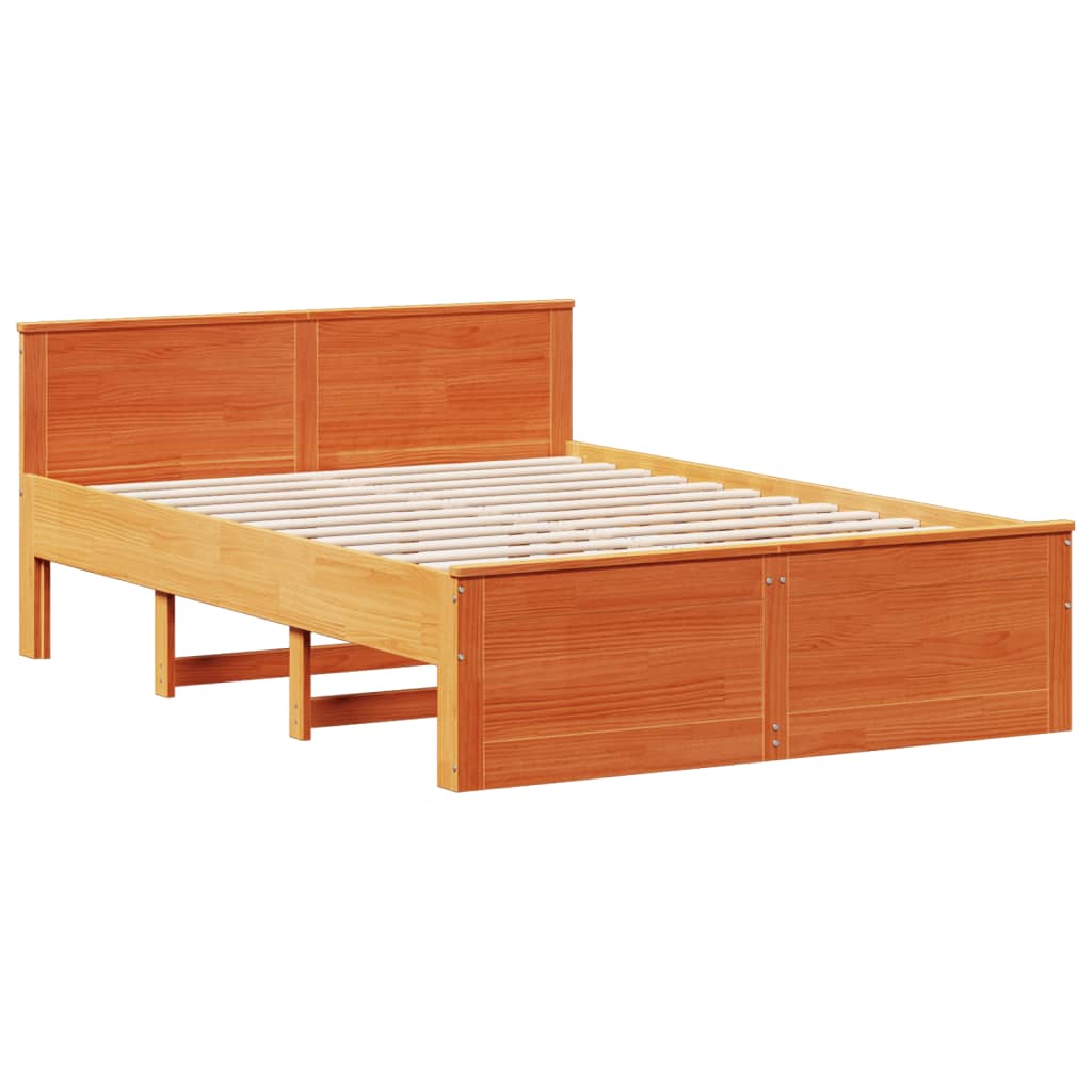 Bedframe zonder matras met hoofdbord hout wasbruin 160x200 cm Bedden & bedframes | Creëer jouw Trendy Thuis | Gratis bezorgd & Retour | Trendy.nl