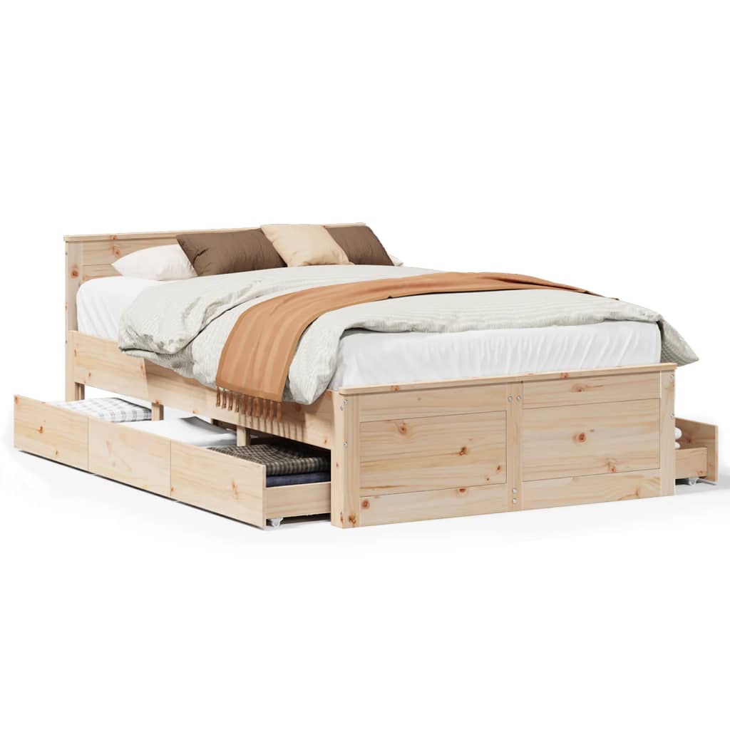 Bedframe zonder matras met hoofdbord grenenhout 120x200 cm Bedden & bedframes | Creëer jouw Trendy Thuis | Gratis bezorgd & Retour | Trendy.nl