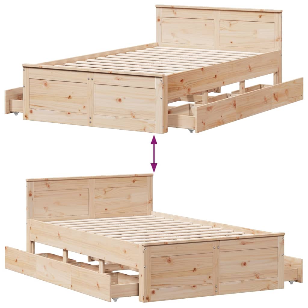 Bedframe zonder matras met hoofdbord grenenhout 120x200 cm Bedden & bedframes | Creëer jouw Trendy Thuis | Gratis bezorgd & Retour | Trendy.nl