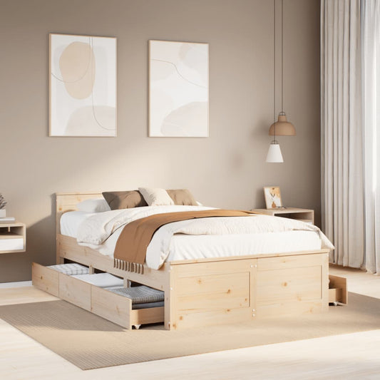 Bedframe zonder matras met hoofdbord grenenhout 120x200 cm Bedden & bedframes | Creëer jouw Trendy Thuis | Gratis bezorgd & Retour | Trendy.nl