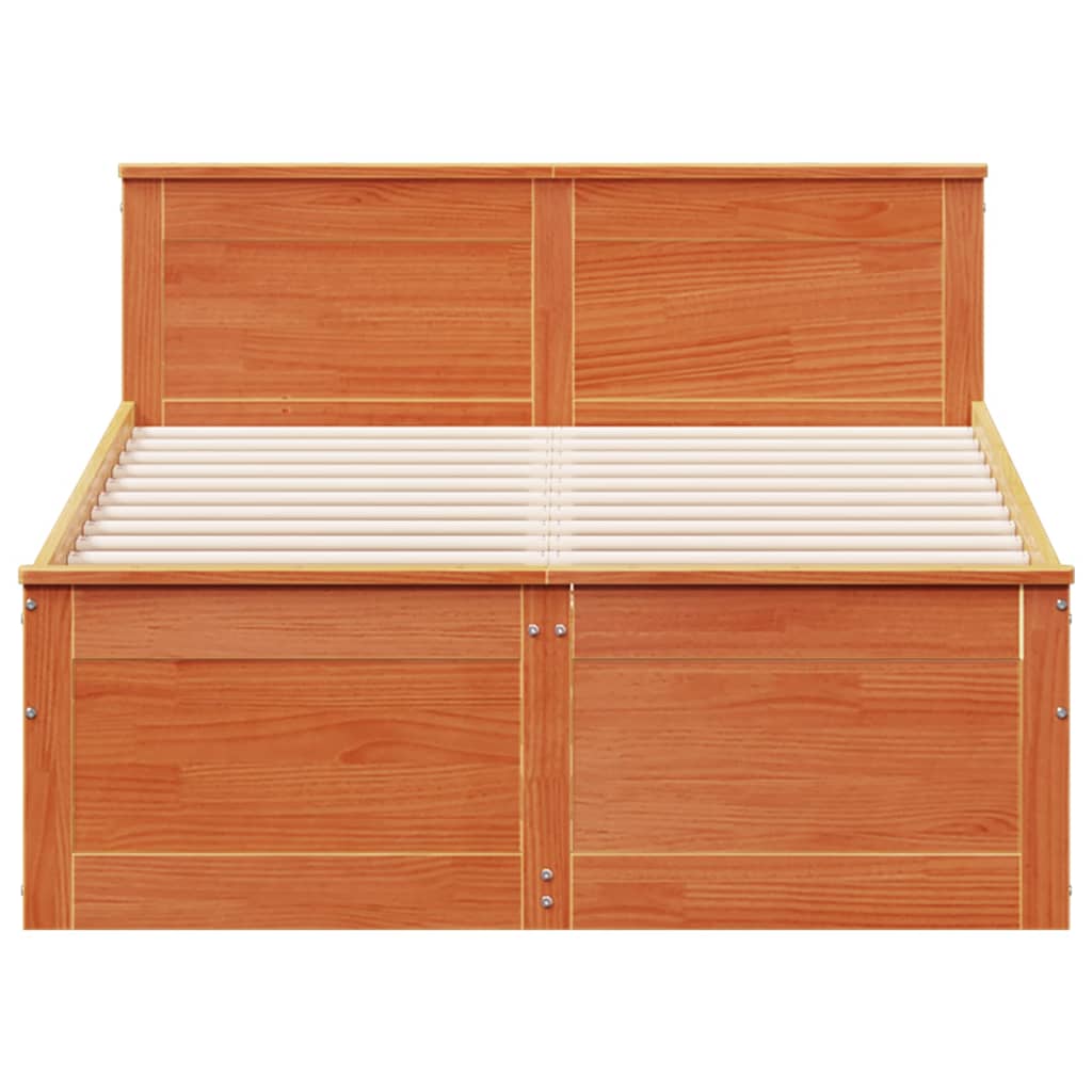 Bedframe zonder matras met hoofdbord hout wasbruin 120x200 cm Bedden & bedframes | Creëer jouw Trendy Thuis | Gratis bezorgd & Retour | Trendy.nl