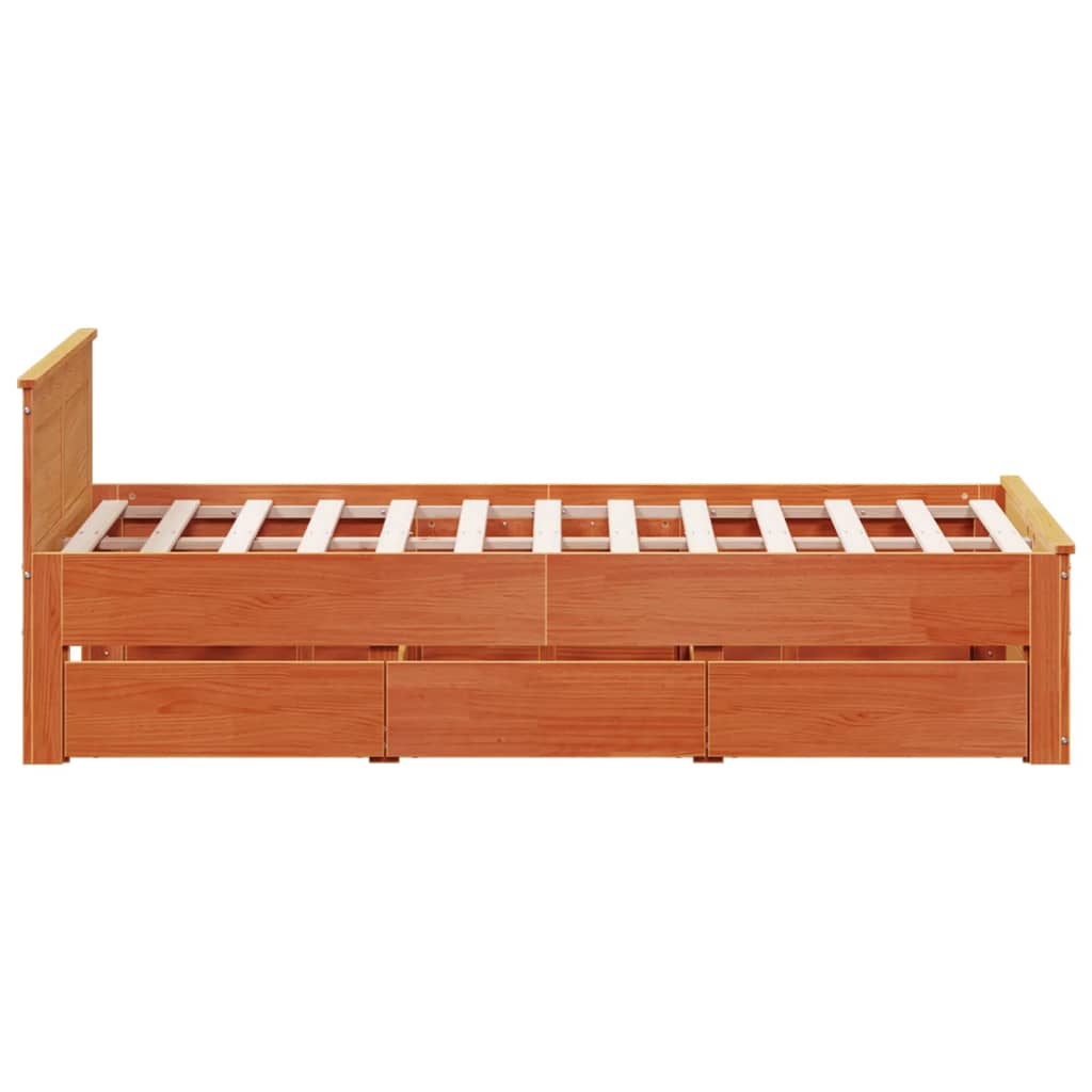 Bedframe zonder matras met hoofdbord hout wasbruin 120x200 cm Bedden & bedframes | Creëer jouw Trendy Thuis | Gratis bezorgd & Retour | Trendy.nl