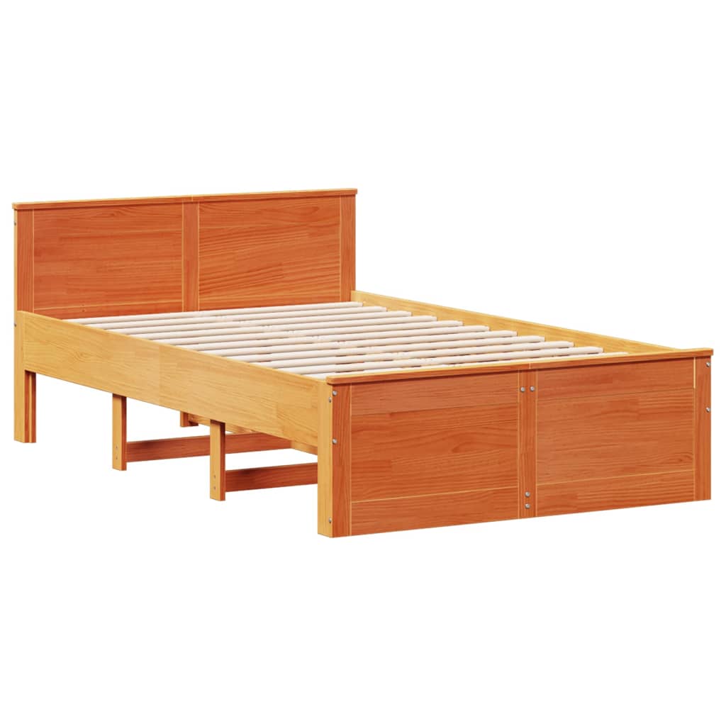 Bedframe zonder matras met hoofdbord hout wasbruin 120x200 cm Bedden & bedframes | Creëer jouw Trendy Thuis | Gratis bezorgd & Retour | Trendy.nl