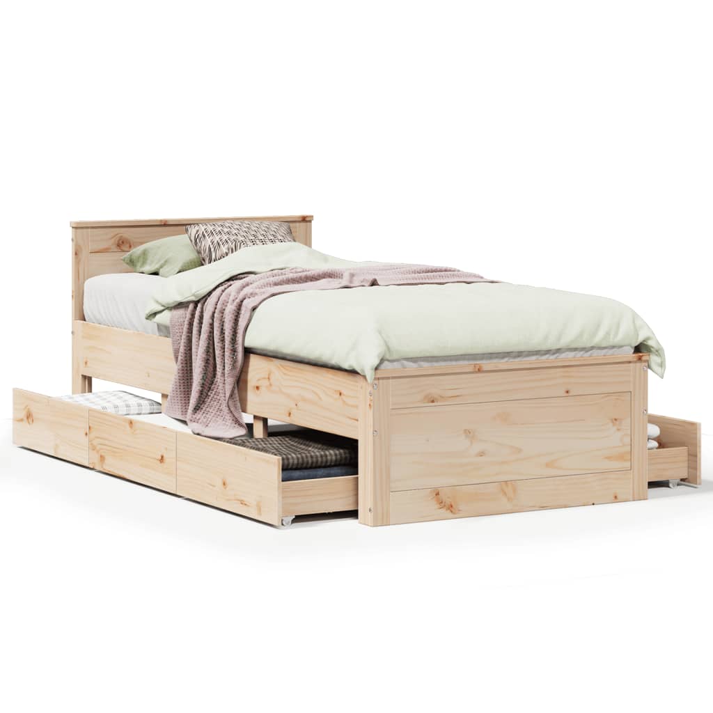 Bedframe zonder matras met hoofdbord grenenhout 100x200 cm Bedden & bedframes | Creëer jouw Trendy Thuis | Gratis bezorgd & Retour | Trendy.nl